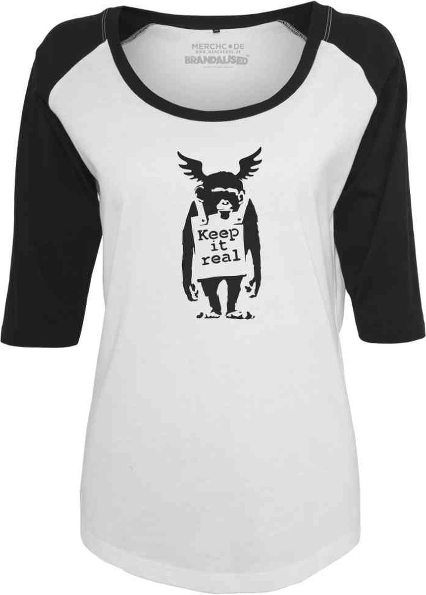 Merchcode Banksy Brandalised Banksy’s Graffiti Ape Raglan top XXL Wit