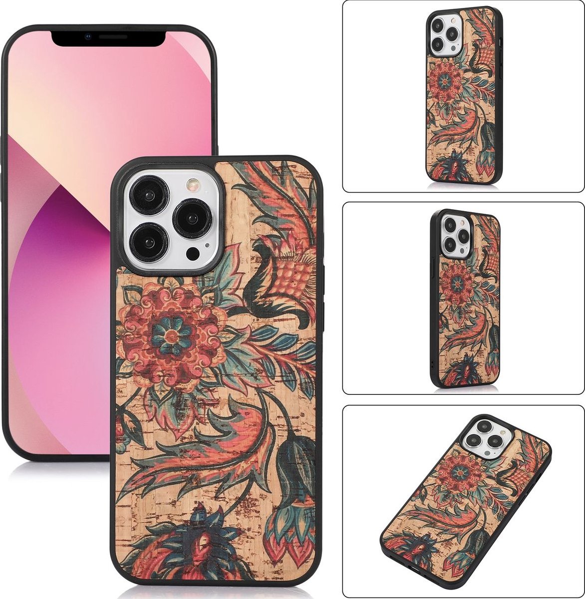 Mobigear Hoesje geschikt voor Apple iPhone 14 Plus Telefoonhoesje Flexibel TPU | Mobigear Cork Backcover | iPhone 14 Plus Case | Back Cover - Model 1