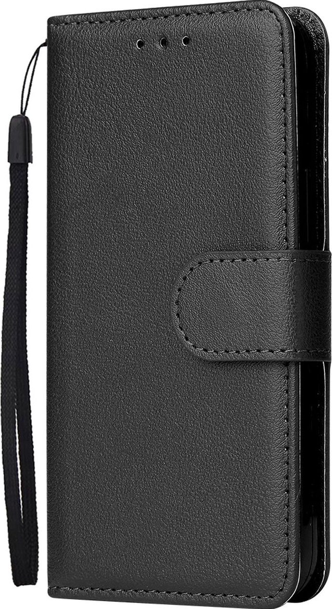 Mobigear Telefoonhoesje geschikt voor Apple iPhone 14 Hoesje | Mobigear Wallet Bookcase Portemonnee | Pasjeshouder voor 2 Pasjes | Telefoonhoesje voor Pinpas / OV Kaart / Rijbewijs - Zwart