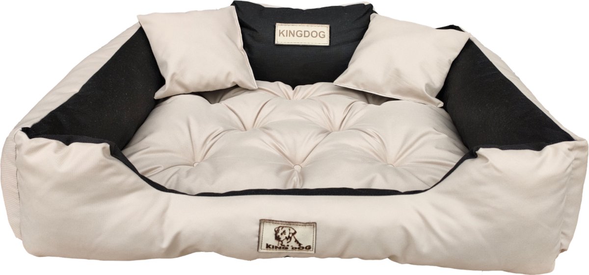 KingDog - Hondenmand Groot - Katten- en Hondenbed - Buitenmaat 100 x 75 - Maat L - Beige thumbnail 6