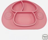 Placemat voor kinderen - kinderservies - baby bordje - 2 zuignappen - siliconen antislip - roze