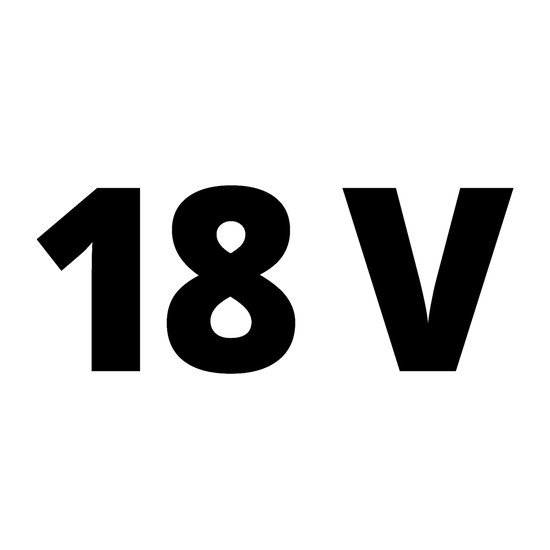 Zwart-wit icoon: 18V.