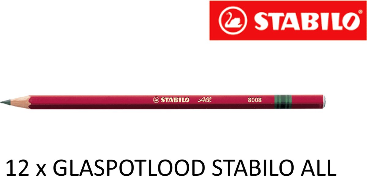 STABILO ALL - Special Grafietpotlood - Schrijft Op Vrijwel Alle Gladde Oppervlakken - Doos 12 Stuks
