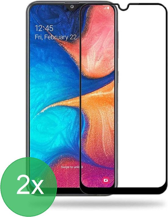 2x Full Cover Screenprotector Geschikt voor: Samsung Galaxy A20e - Screen protector - volledige glas - bescherming - beschermglas - ZT Accessoires