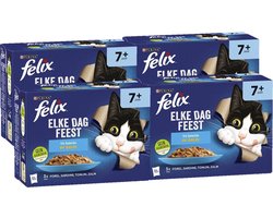 4x Felix - Elke Dag Feest Vis Selectie in Gelei Senior - Kattenvoer - 12x85g
