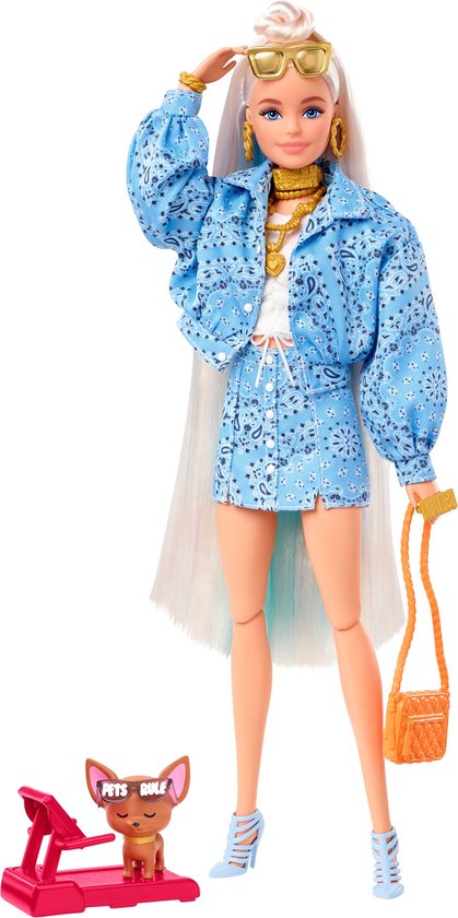 Barbie Extra - Modepop Barbiepop - Blond haar Bandana print