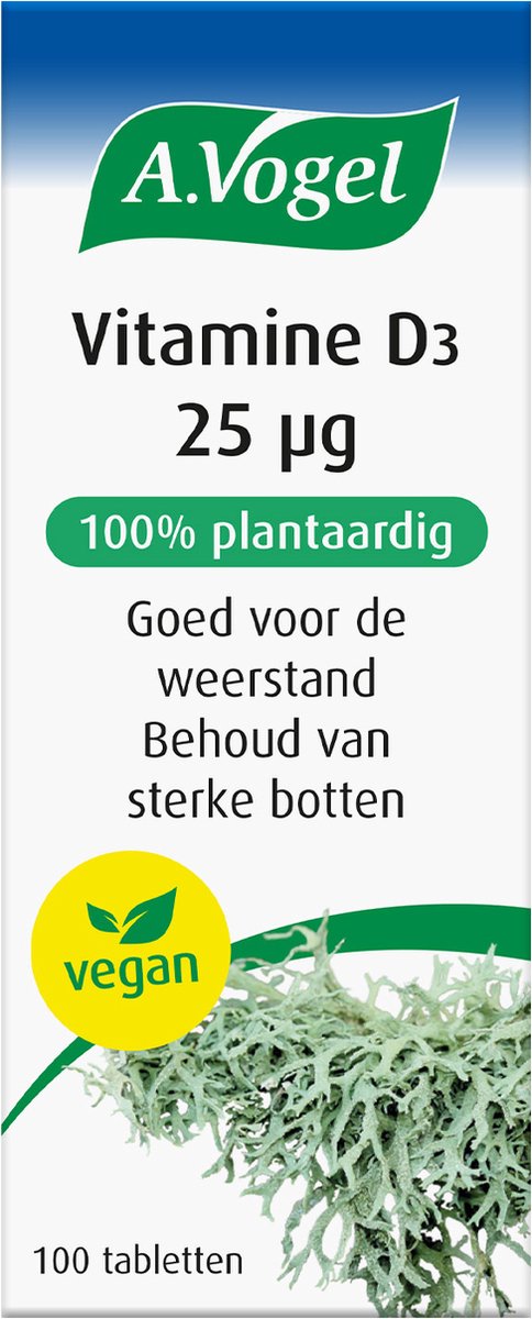 Goedkoopste A.Vogel Vitamine D3 25 μg tabletten - Geschikt voor vegetariërs en veganisten - 100 st
