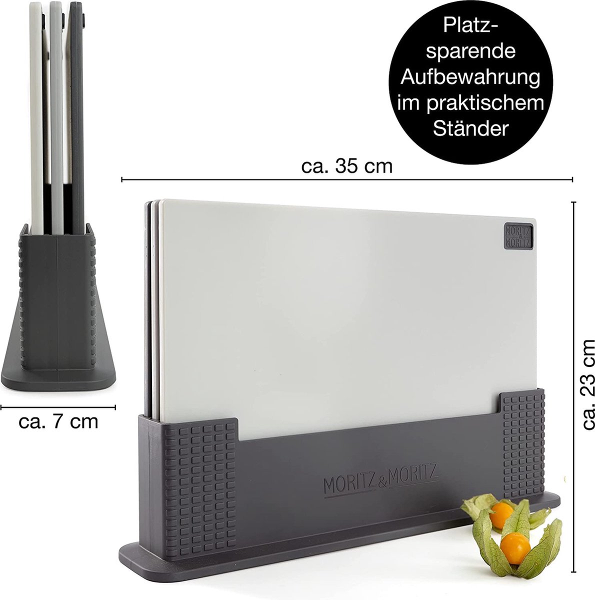 Moritz & Moritz 4 x flexibele snijplank, kunststof, dun, snijplanken, elk 25 x 14,5 cm