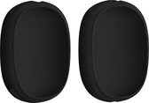 kwmobile 2x cover voor koptelefoon - geschikt voor Apple AirPods Max - Siliconen hoes voor hoofdtelefoon - In zwart