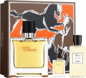 Hermès Terre d'Hermès Giftset - 75 ml pure parfum spray + 5 ml pure parfum + 40 ml showergel - cadeauset voor heren