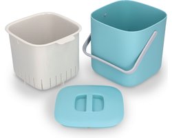 Afvalbakje aanrecht met deksel en binnenemmer 2.6L - Keuken compostbak - Compostemmer gft - Groenafval - Afvalemmer