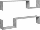 vidaXL-Wandschappen-2-st-100x15x20-cm-bewerkt-hout-betongrijs