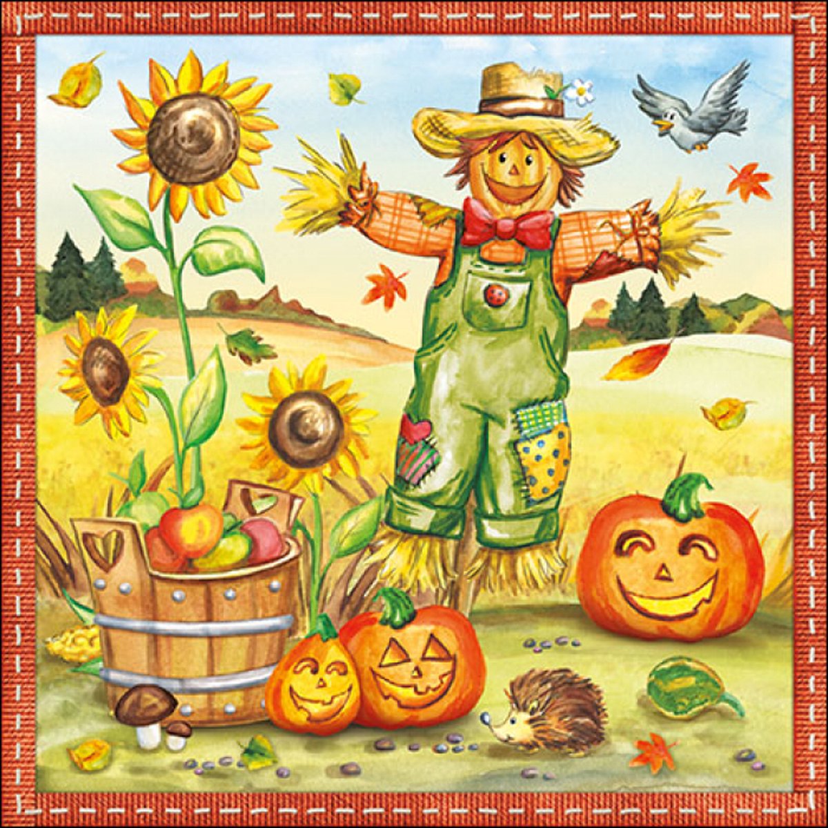 Ambiente - Servetten - 33 x 33 cm - Scarecrow - Vogelverschrikker - Herfst