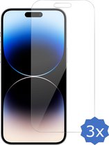 3x Geschikt voor iPhone 14 Pro Screenprotector - Geschikt voor iPhone 14 Pro Beschermglas Screen Protector 9H Glas
