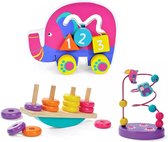 Coffre à Jouets Montessori 3 en 1 - Jouets Éducatif - Jouets sensoriels - Jouets en Houten Speelgoed - 1 à 4 ans