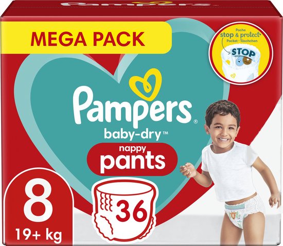 Pampers - Bébé Dry Pants - Taille 8 - Mega Pack - 36 couches