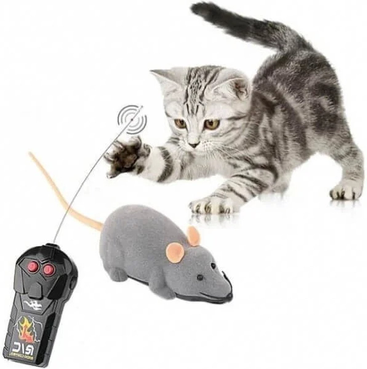 Robocat muis grijs oplaadbaar/beweegt, katten speeltjes