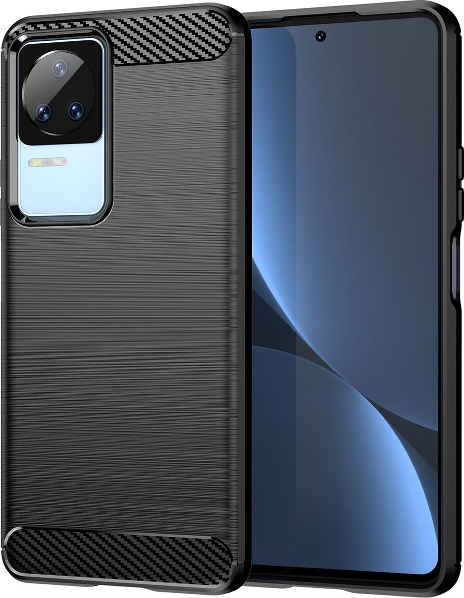 Mobigear Hoesje geschikt voor POCO F4 Telefoonhoesje Flexibel TPU | Mobigear Brushed Slim Backcover | POCO F4 Case | Back Cover - Zwart