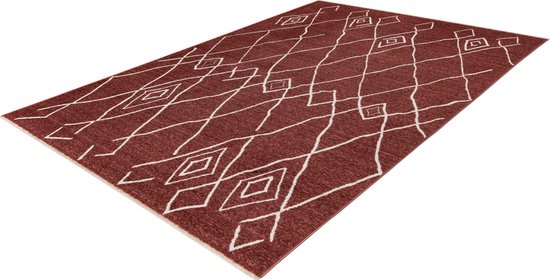 Lalee Agadir- vloerkleed- ruitendesign- Scandinavisch- berber style- modern- 120x170 cm terra