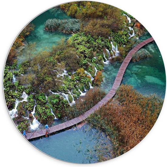 WallClassics - Cercle mural en panneau de mousse PVC - Pont entre les Water envahies - 70x70 cm Photo sur cercle mural (avec système de suspension)