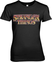 Tshirt Femme Stranger Things -L- Fire Logo Zwart
