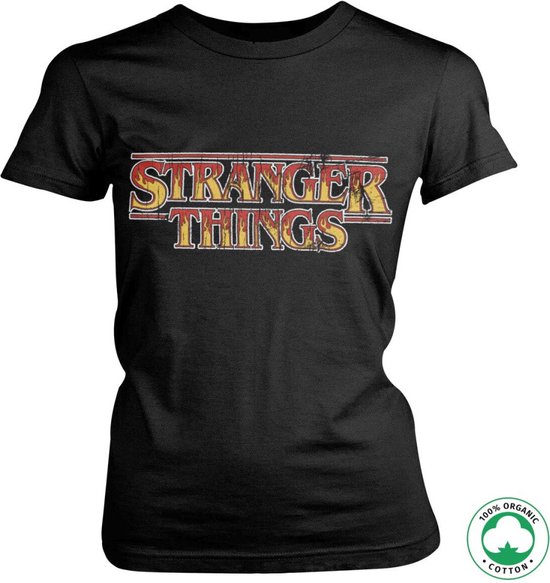T-shirt Stranger Things - Logo Officiel, 100% Coton, Coupe Classique - Collection Netflix - Vêtement Fan Série 80s