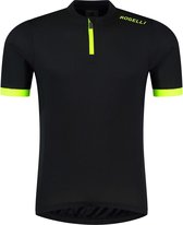 Rogelli Core Fietsshirt Heren - Korte Mouwen - Wielershirt - Zwart, Fluor - Maat M
