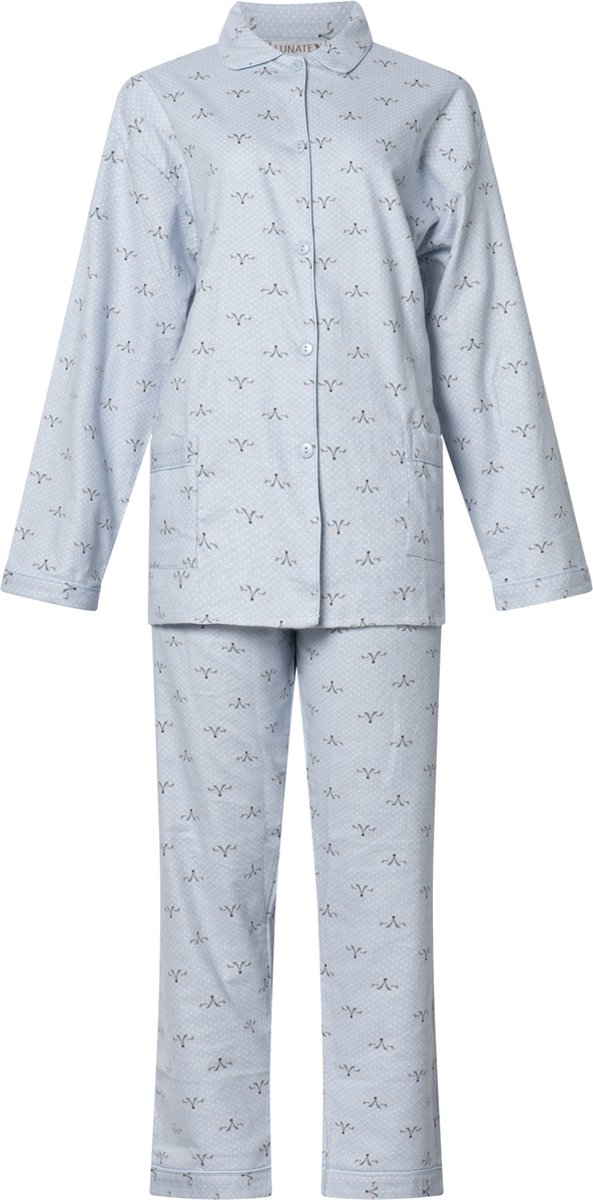Dames pyjama Lunatex 641381 flanel blue XXL