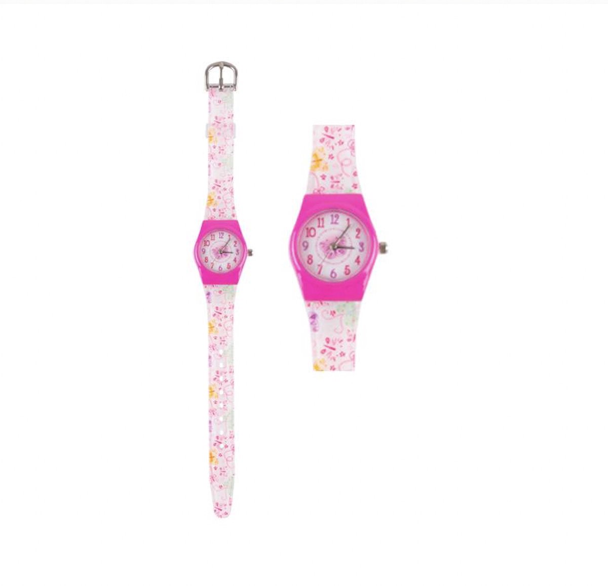 Kinderuurwerk - Vlinders - Roze - Horloge