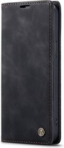 Shieldcase geschikt voor Apple iPhone 14 bookcase - zwart - Hoesje met pasjeshouder - Boekje Book Case - Boekhoesje leer - Lederen beschermhoesje - Leder bookcase hoesje met pashouder