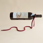 Wijn fles houder - Wijnrek - Wijnhouder- Decor - Rood touw