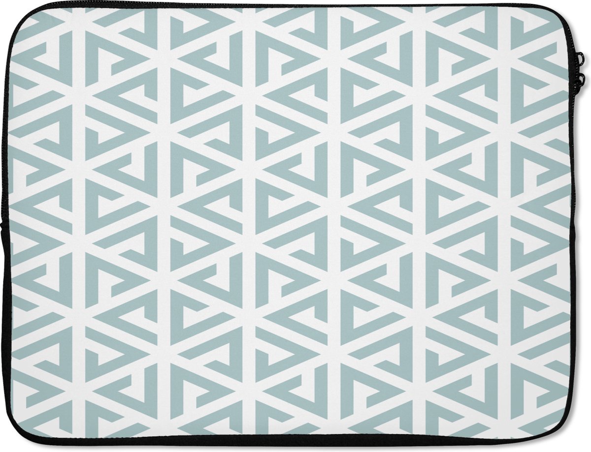 Laptophoes - Laptop hoes - Patronen - Design - Driehoek - Groen - Laptop - 17 Inch - Laptoptassen