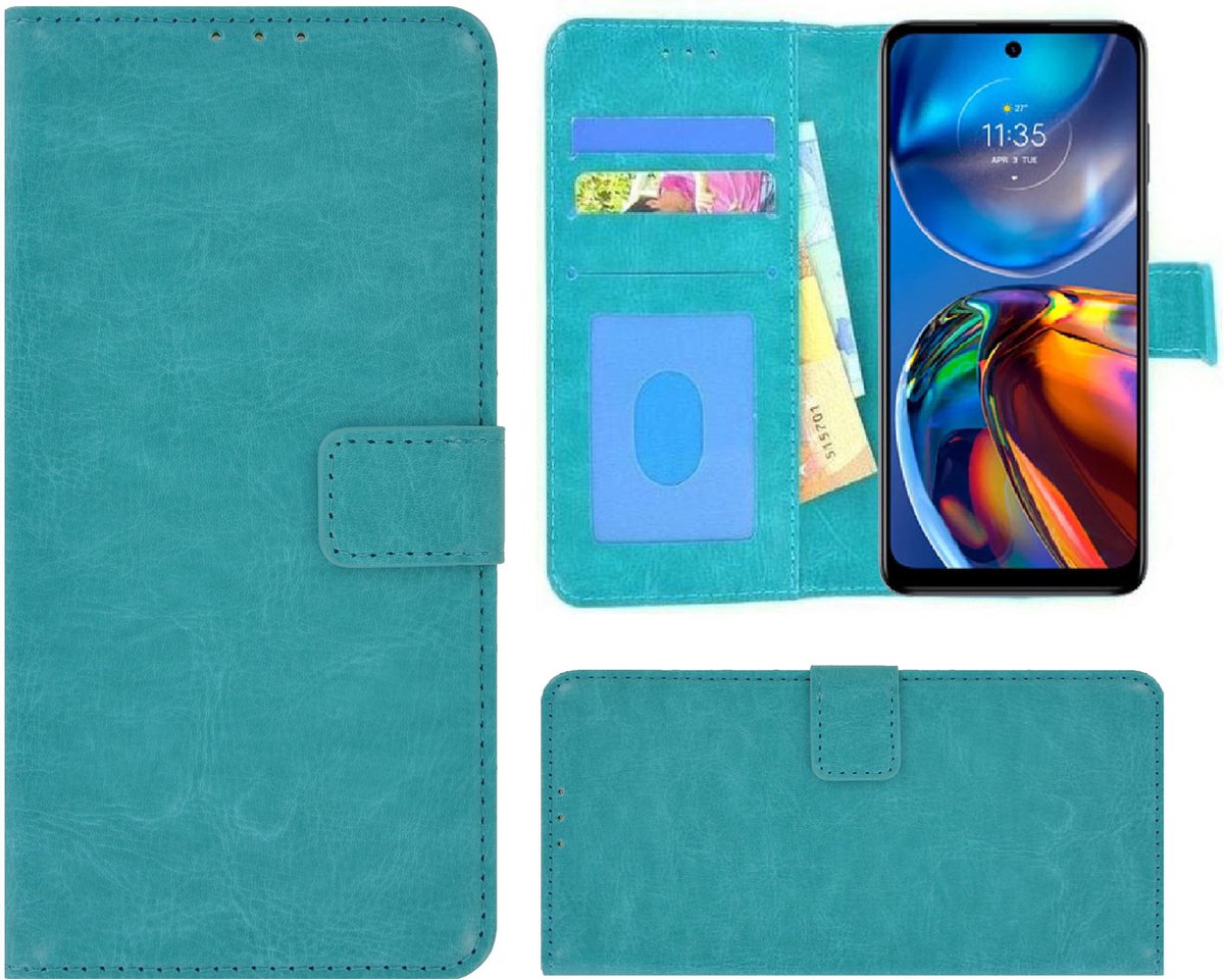 MoDo hoesje Geschikt voor Motorola Moto E32/ E32s - Kunstleer Book Case - Turquoise
