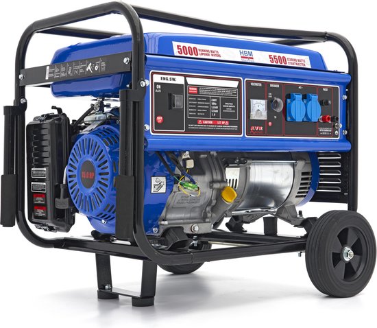 5500 Watt Generator, Aggregaat Met 420 cc Benzinemotor 2 x 230 V