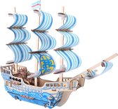 Bouwpakket 3D Puzzel Zeilschip Koopmansschip 'Droomschip' hout- gekleurd