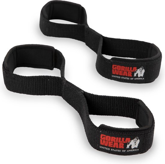 Foto: Gorilla wear figure 8 lifting straps zwart s m