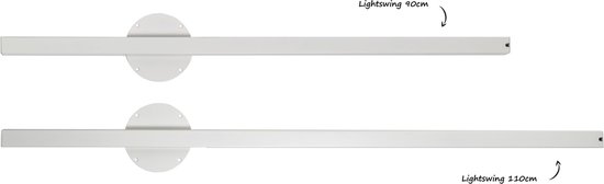 Lightswing® Single Ophangsysteem voor één Hanglamp tot 2,5 KG - Mat Wit - 93cm Verplaatsbare Verlichting - Verstelbare Lamp Systeem - Lightswing