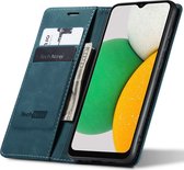 Samsung A03 Core Case - Samsung Galaxy A03 Core Book Case Cuir Slimline Blauw