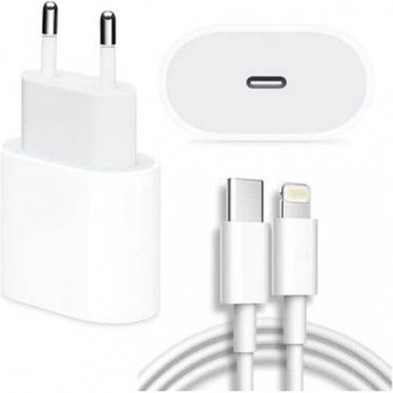 Power secteur iPhone 11/12/13 20W USB-C Chargeur rapide avec câble USB-C (2  mètres)