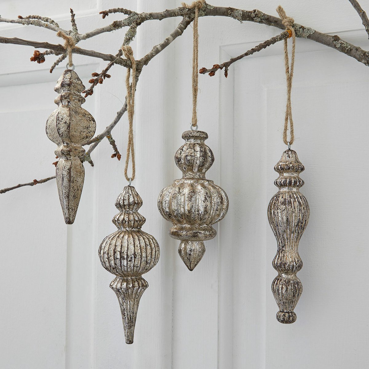 LOBERON Hanger set van 4 Molinara zilverkleurig