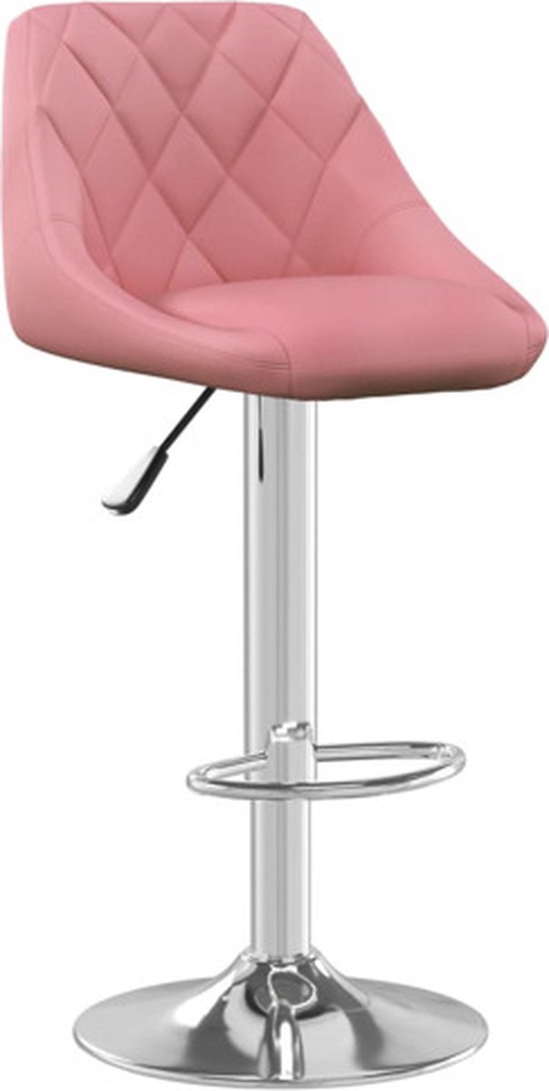 vidaXL - Barkruk - fluweel - roze