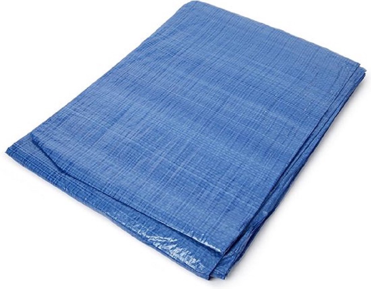 Afdekzeil 3x4 meter met ogen blauw
