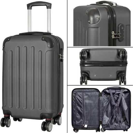 Handbagage koffer Reiskoffer trolley Lichtgewicht koffers met slot op wielen