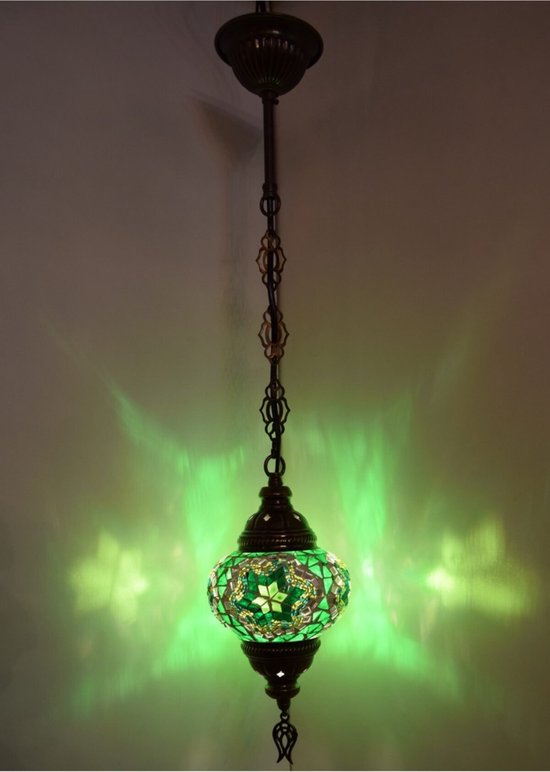 Lampe Suspendue Lampe Mosaïque Lampe Orientale Lustre Vert Handgemaakt