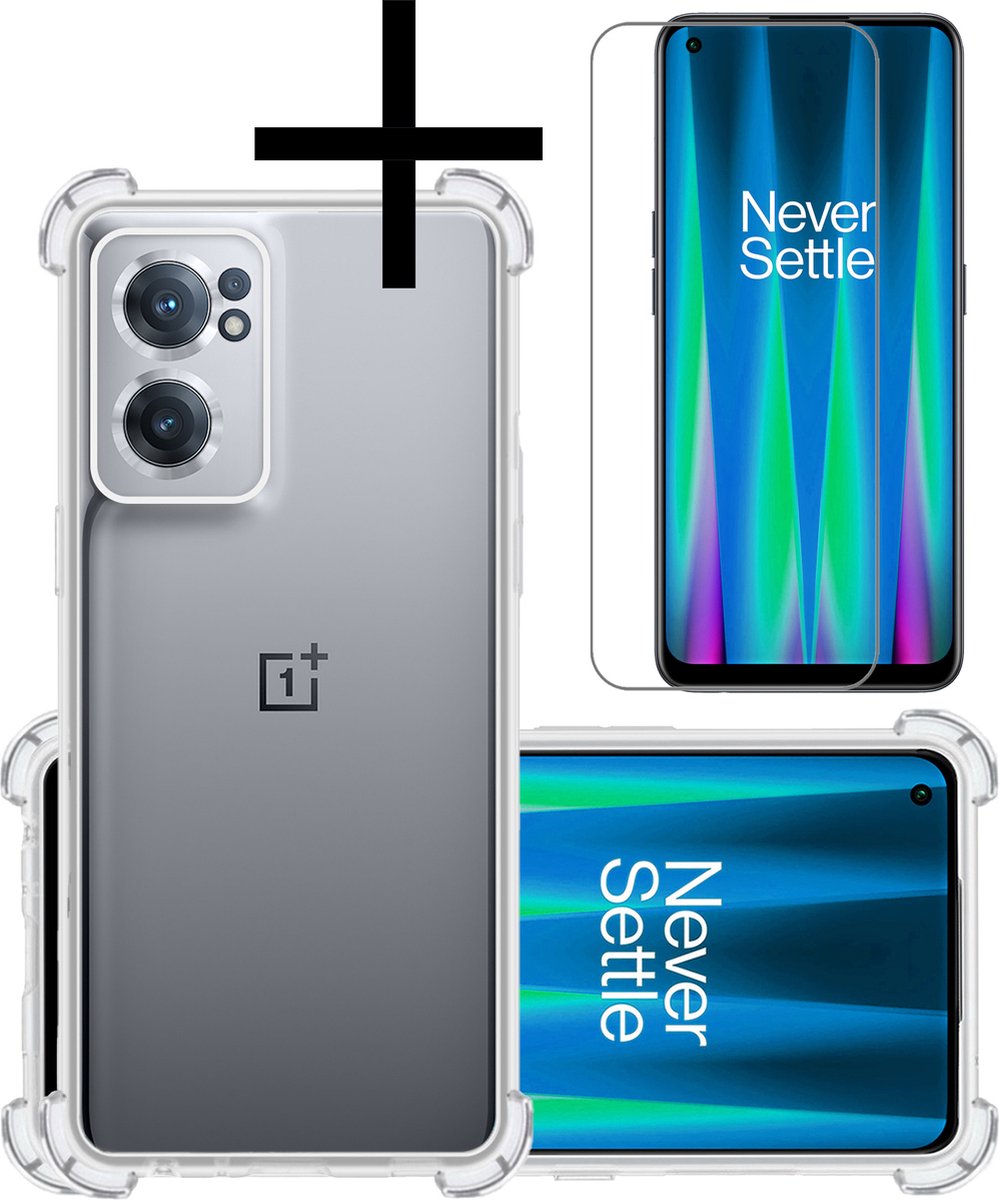 OnePlus Nord CE 2 Hoesje Transparant Cover Shock Proof Case Hoes Met Screenprotector