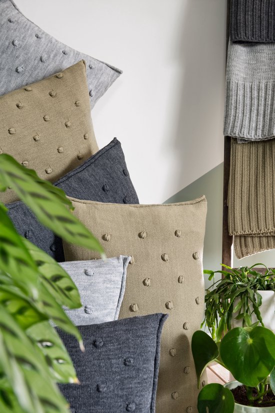 Coussin Knit Factory Noa - Aubergine - 50x50 cm