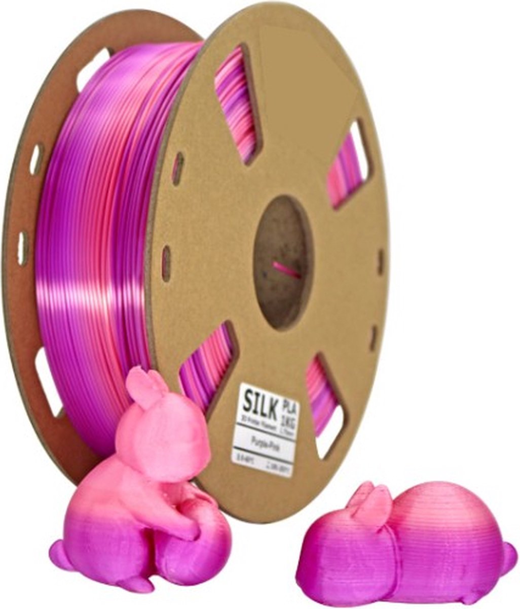 Gembird - PLA Silk Rainbow - 3D Printer Filament 2 kleurig - Rood en Paars - 1.75 mm - 1 kg