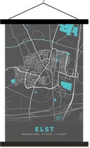 Porte-affiche avec affiche - Affiche scolaire - Elst - Plan d'étage - Carte - Plan de la ville - 40x60 cm - Lattes noires
