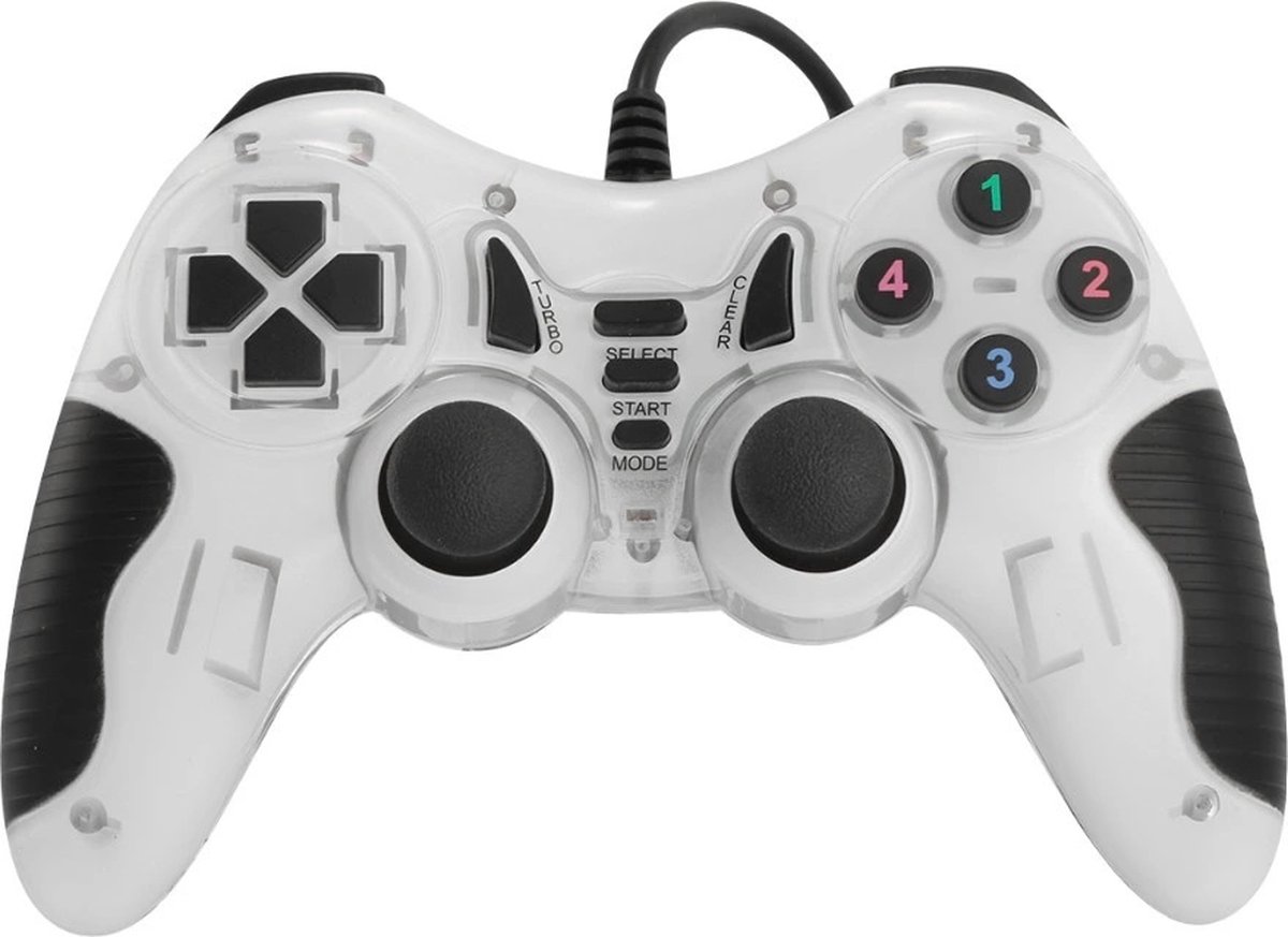 USB gamecontroller met 1.8m draad - voor PC – Wit
