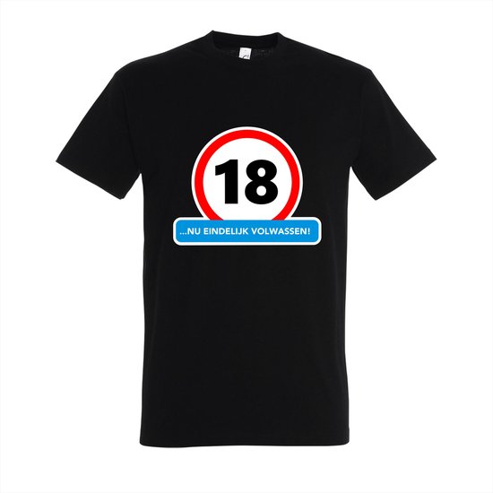 18 Jaar Verjaardag Cadeau - T-shirt 18 jaar nu eindelijk volwassen Verjaardag 18 Jaar Cadeau T-shirt Maat L Zwart
